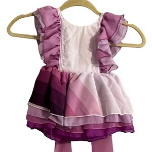 Pleiades Girls Dress Size 12-18M Chiffon Pink Purple Gold Label Ruffle Dance